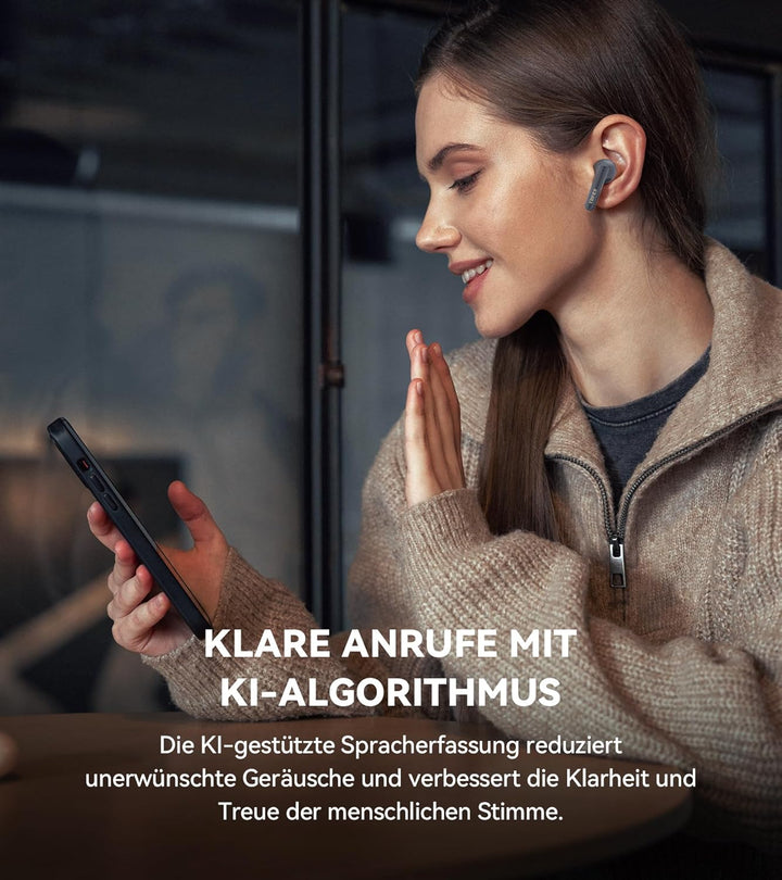 Edifier X5 Pro Kopfhörer mit aktiver Geräuschunterdrückung mit KI-verbesserten Anrufen, Transparenz,