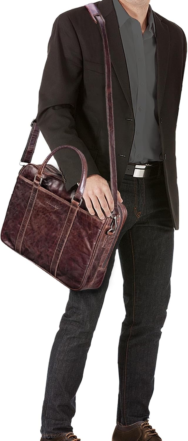 STILORD 'Dante' Business-Tasche Leder gross elegante Aktentasche Umhängetasche Laptoptasche 15.6 Zol
