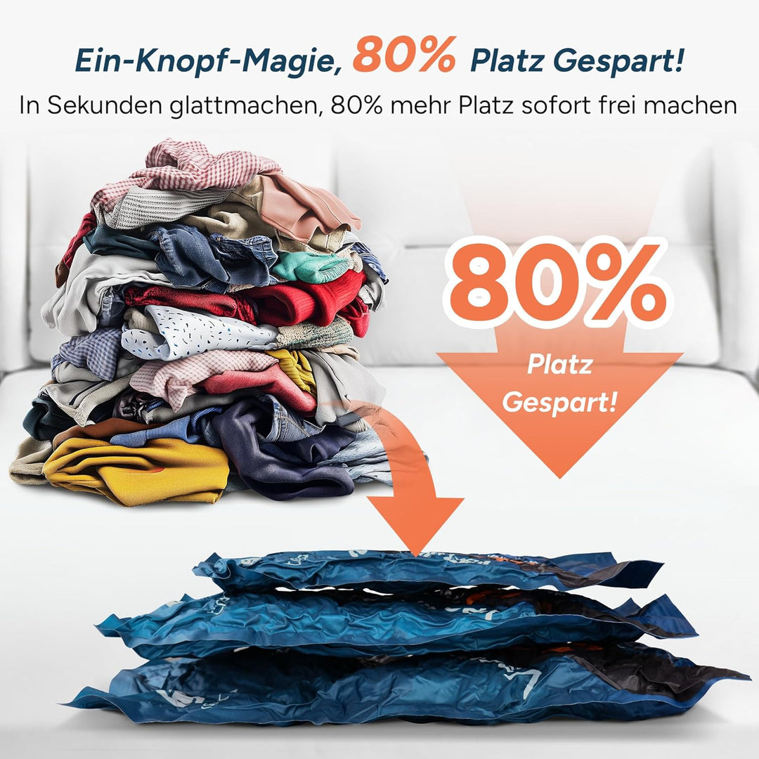 travel inspira Vakuumbeutel für Kleidung mit Elektrischer Pumpe, 15er Set, Platzsparend & Wiederverw