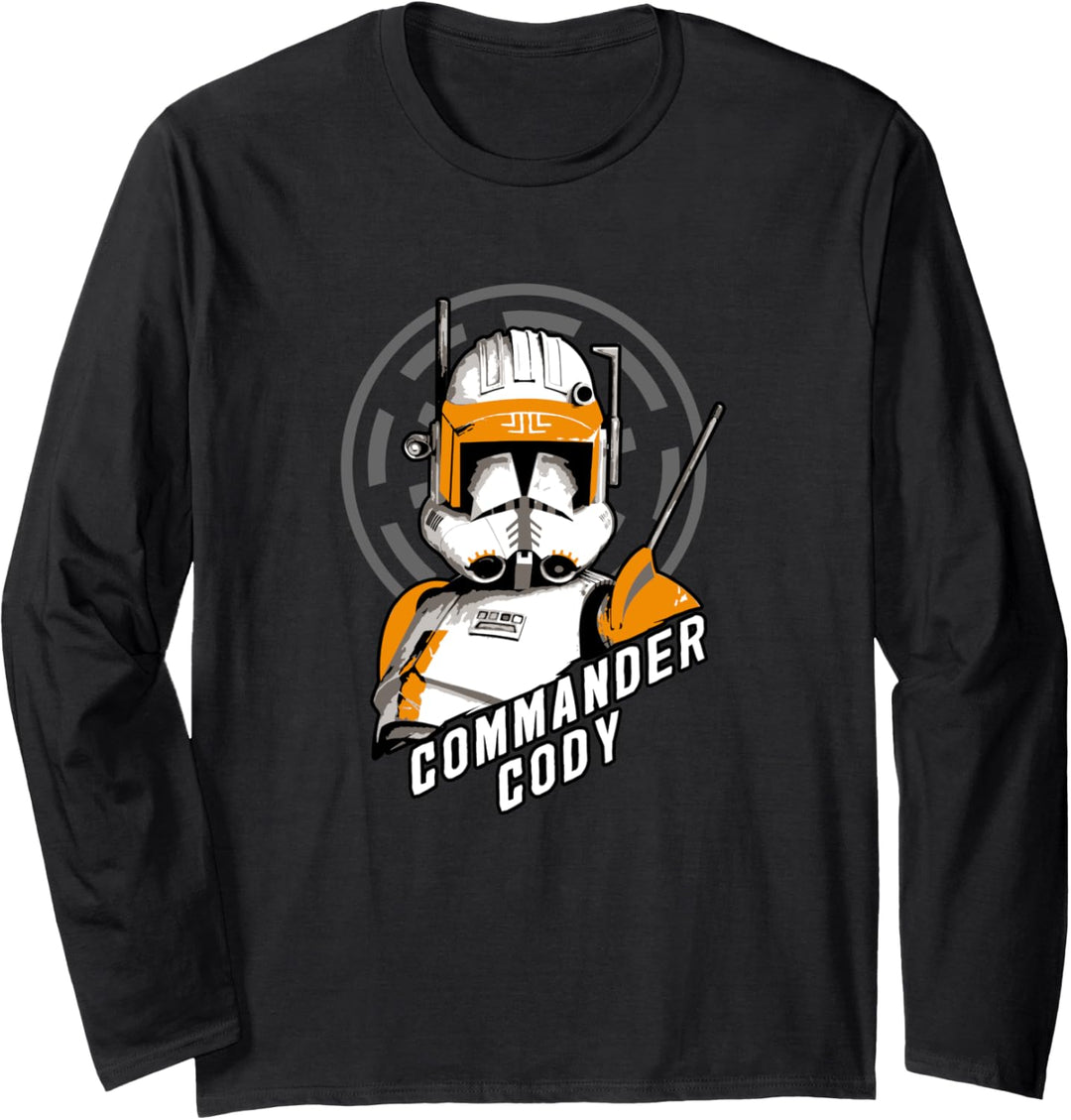 Star Wars Commander Cody Bust Logo Langarmshirt