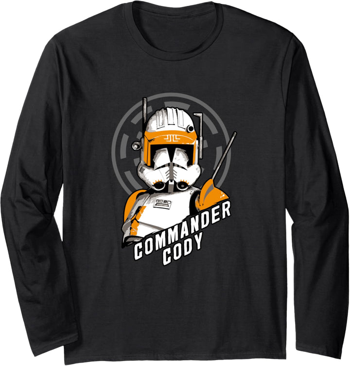 Star Wars Commander Cody Bust Logo Langarmshirt