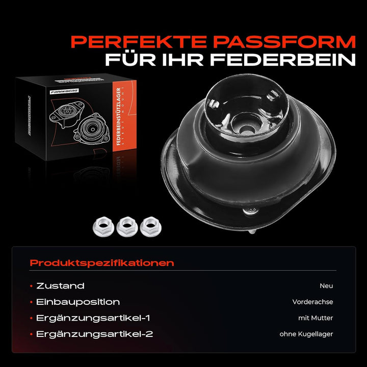 Frankberg 1x Federbeinstützlager Vorne Kompatibel mit Durango WD 2011-Heute Grand Cherokee IV WK WK2
