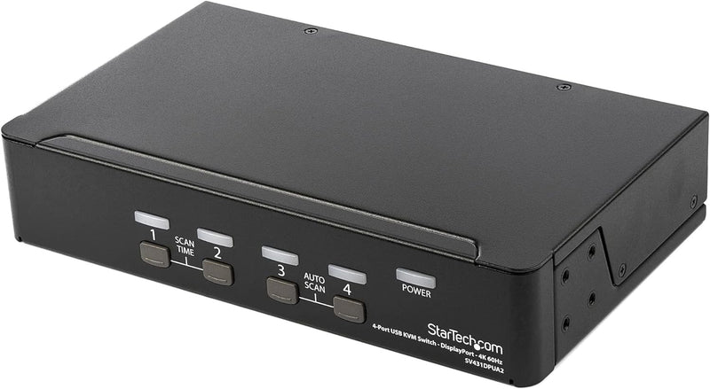 StarTech.com 4 Port DisplayPort KVM Switch - 4K 60Hz - Einzelner DP 4K Bildschirm - Vier Port UHD DP