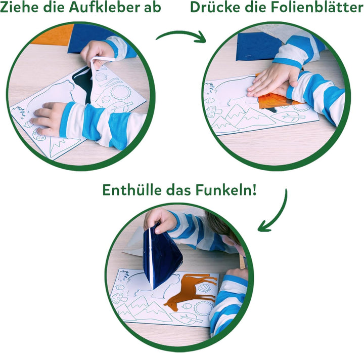 Skillmatics Kunst & Bastelaktivität- Folienspass Tiere, Schmutzfreie Kunst für Kinder, Bastelsets, D