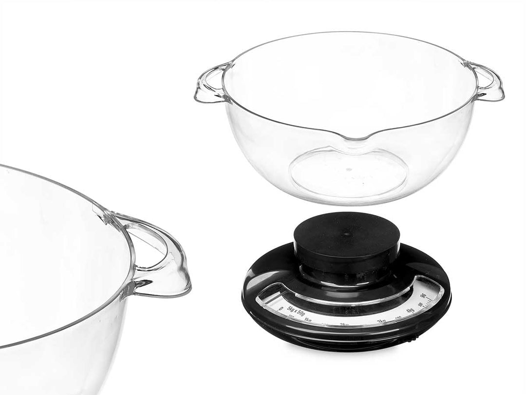 Mechanische Küchenwaage mit 2-Liter-Messbehälter, Kapazität bis zu 5 kg, analoge Waage, leicht zu le