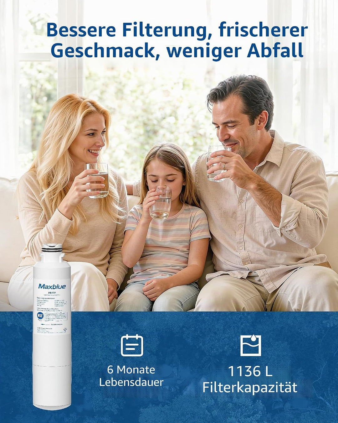 Maxblue DA29-00020B Kühlschrank Wasserfilter, Kompatibel mit Samsung DA29-00020B, DA29-00020A, HAFCI