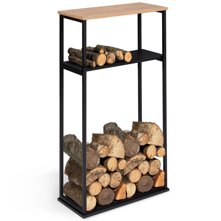 IDMarket - Kaminholzregal, vertikal, gross, mit Regalen, 33 x 66 x 112 cm