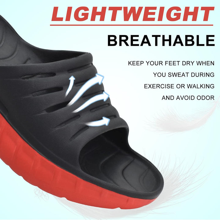 KuaiLu Recovery Sandalen Herren Bequeme Plantarfasziitis Schlappen Orthopädische Offene Zehen Männer