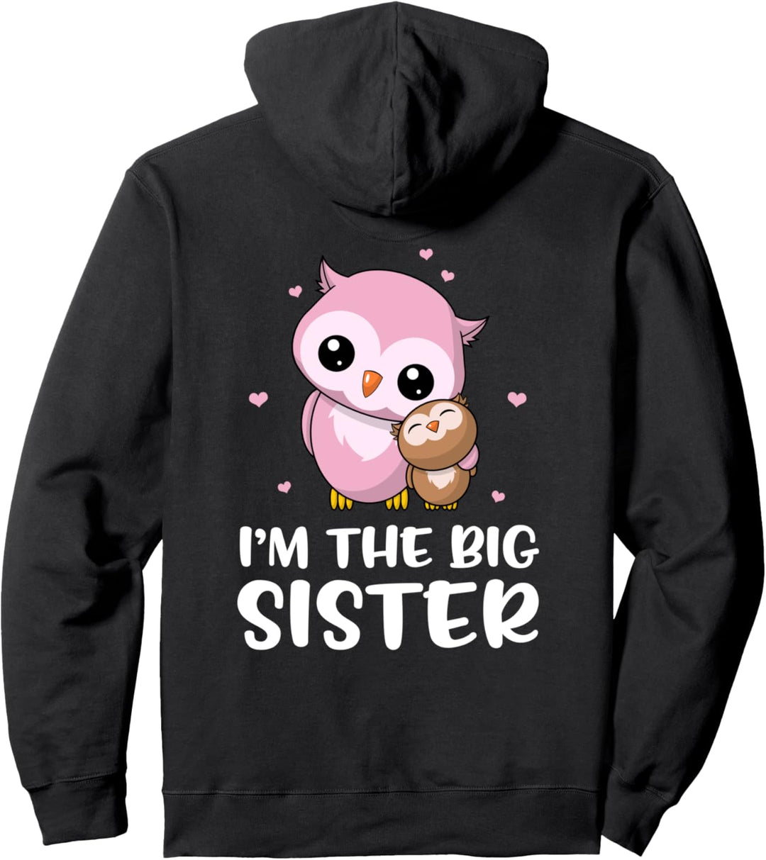 Ich bin die grosse Schwester - Süsse Eule Eulen Geschwister Pullover Hoodie