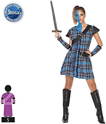 ATOSA 53928 COSTUME SCOTTISH WOMAN M-L, Damen, Blau/Braun