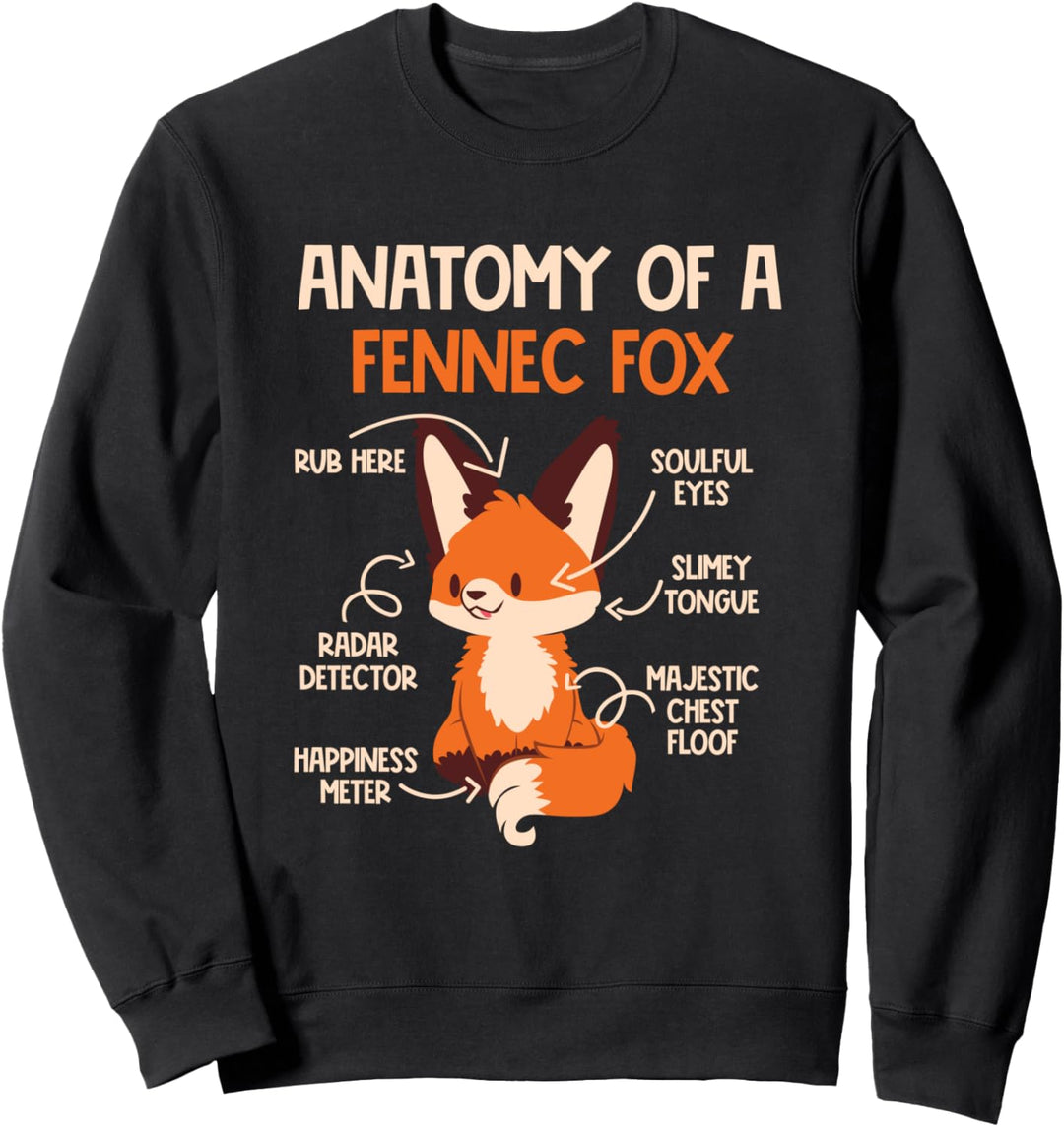 Anatomie eines Fennec Fox Cute Fox Lover Fennec Foxes Sweatshirt