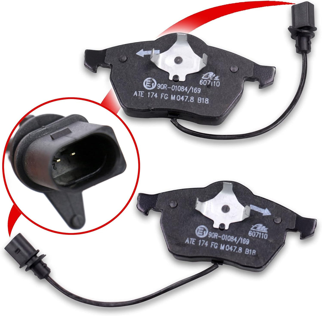 ATE Bremsenset Vorderachse inkl. Power Disc Bremsscheiben Vorne Ø 288 mm Belüftet und Bremsbeläge Vo