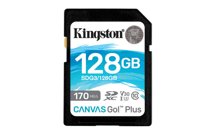 Kingston SDG3/128GB SD Speicherkarte ( 128GB SDXC Canvas Go Plus 170R C10 UHS-I U3 V30 ), 128GB