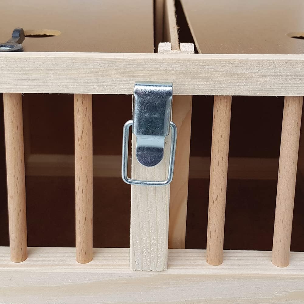 Kleintier-Transportbox aus Holz - 12 Abteilungen - je mit verschliessbarem Innendeckel