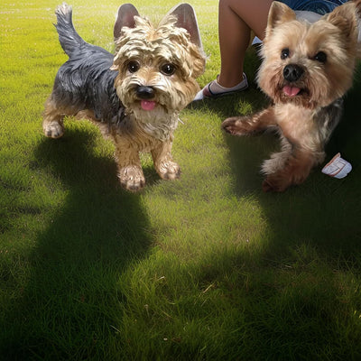 WANLIAN Yorkshire Terrier Statue,handbemalte Figur geeignet für den Innen,und Aussenbereich,frostbes