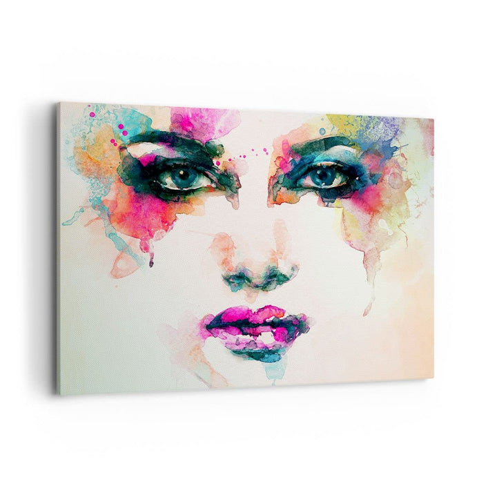 ARTTOR Bilder auf Leinwand 100x70cm Leinwandbild Frau Gesicht Kosmetik Gross Wanddeko Bild Schlafzim
