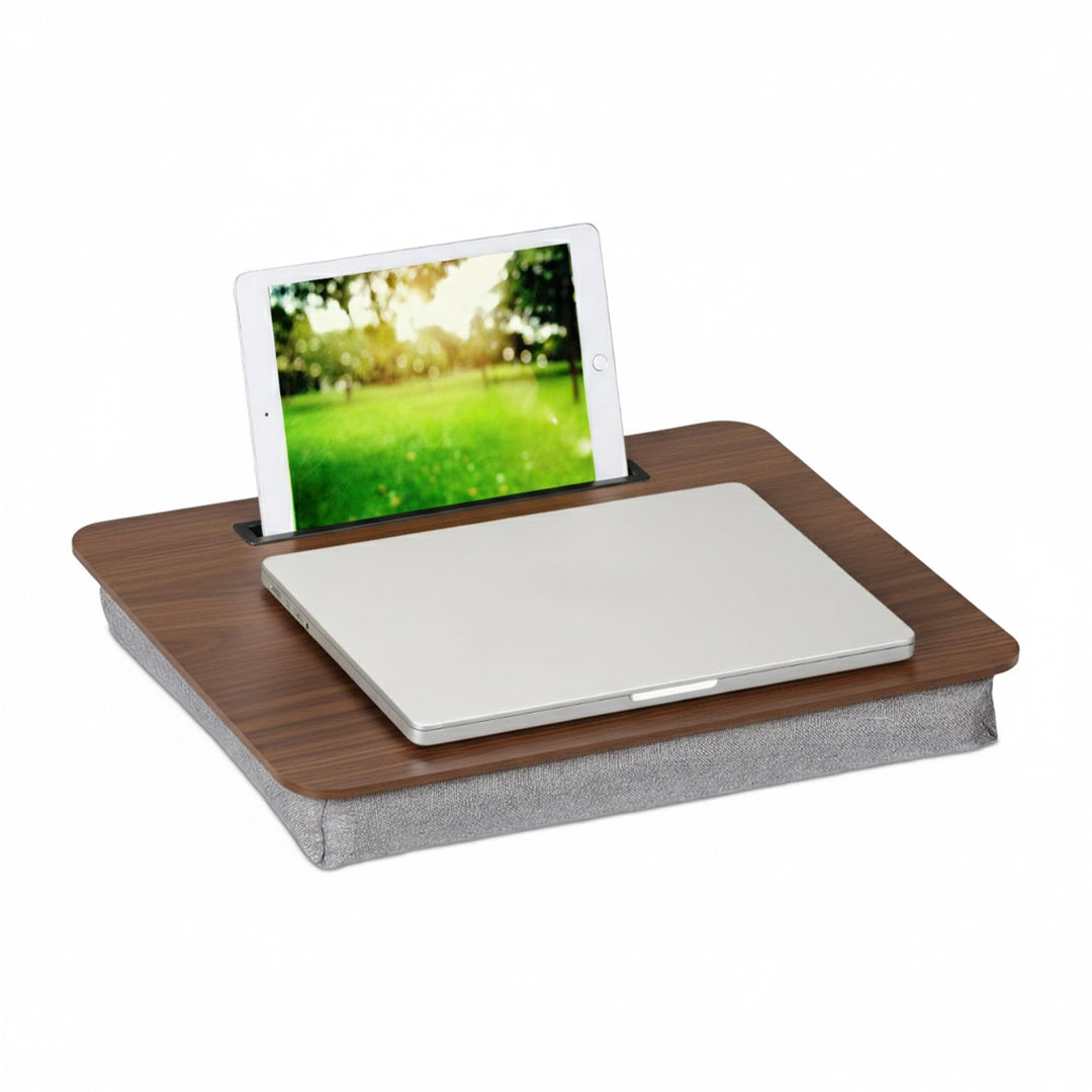 Relaxdays Laptopkissen mit Handyhalter, BxT: 46 x 35 cm, Laptopunterlage für Bett & Sofa, Laptop Kni