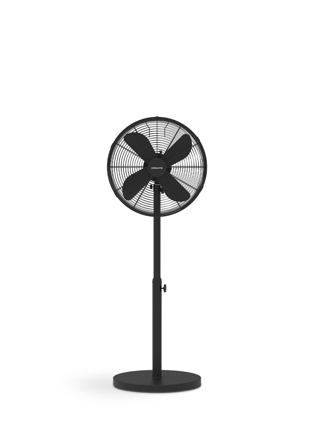 CREATE / AIR STAND EASY/Oszillierender Standventilator Schwarz / 50W, höhenverstellbar und regulierb