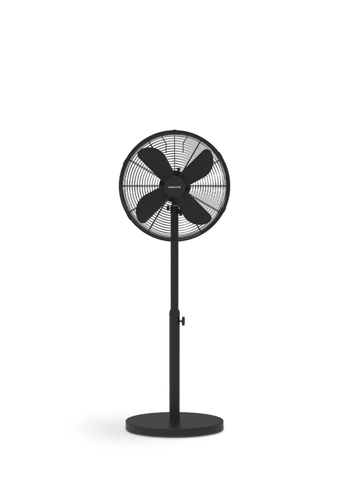 CREATE / AIR STAND EASY/Oszillierender Standventilator Schwarz / 50W, höhenverstellbar und regulierb