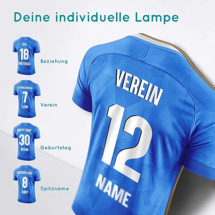 Elbeffekt Trikotlampe für Karlsruhe Fans aus Holz - personalisierbares Geschenk - schenke Dein indiv