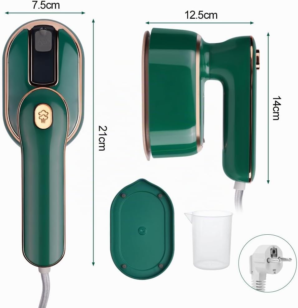 AUAUY Dampfbügeleisen Mini, 1000 W Faltbares Tragbares Reisebügeleisen, Handbügelmaschine mit 100 ml