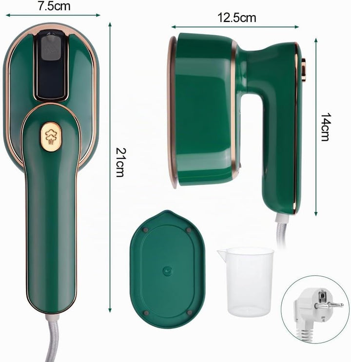 AUAUY Dampfbügeleisen Mini, 1000 W Faltbares Tragbares Reisebügeleisen, Handbügelmaschine mit 100 ml