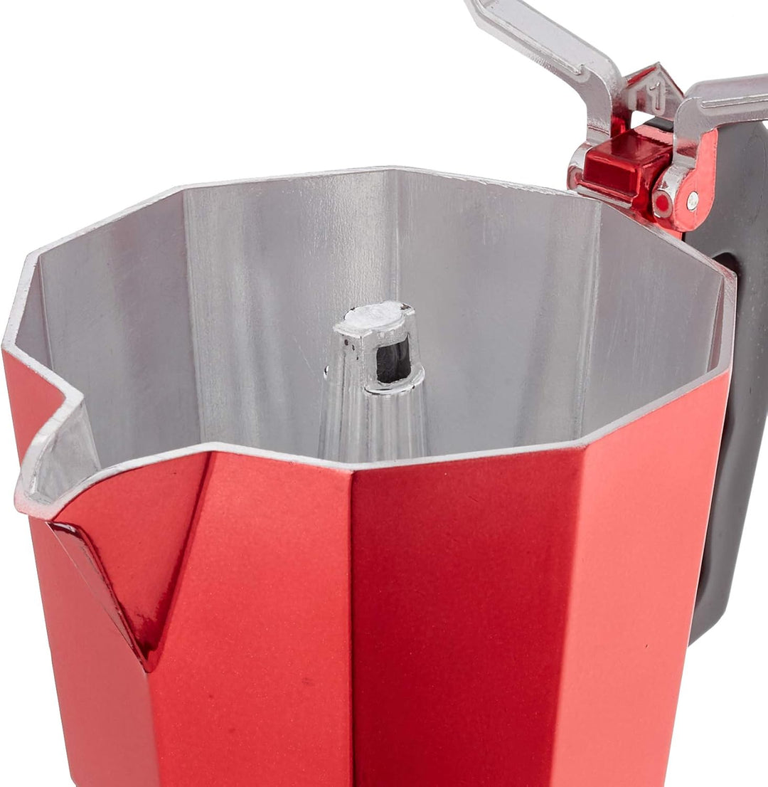 Espressokocher Classico metallic rot, 6 Tassen