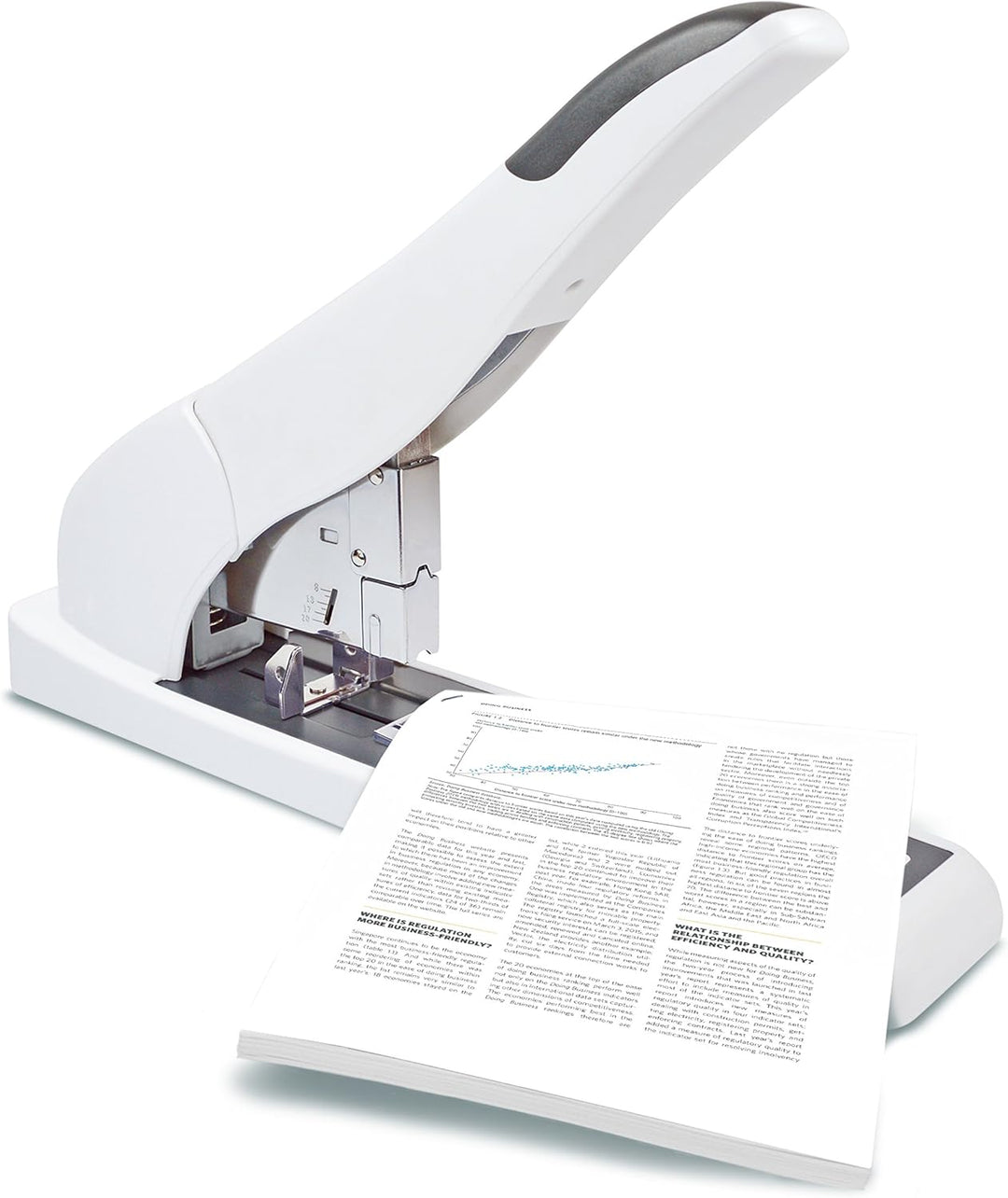 Rapesco 1397 ECO HD-210 Blockheftgerät, 210 Blatt Heftleistung, Soft Weiss, Soft Weiss