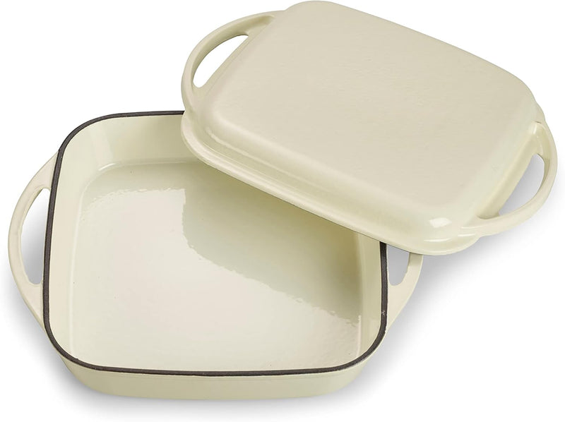 Echtwerk Universalbräter und Pfanne 2-in-1 Set, Gusseisen Auflaufform mit Deckel, Gusseisentopf mit