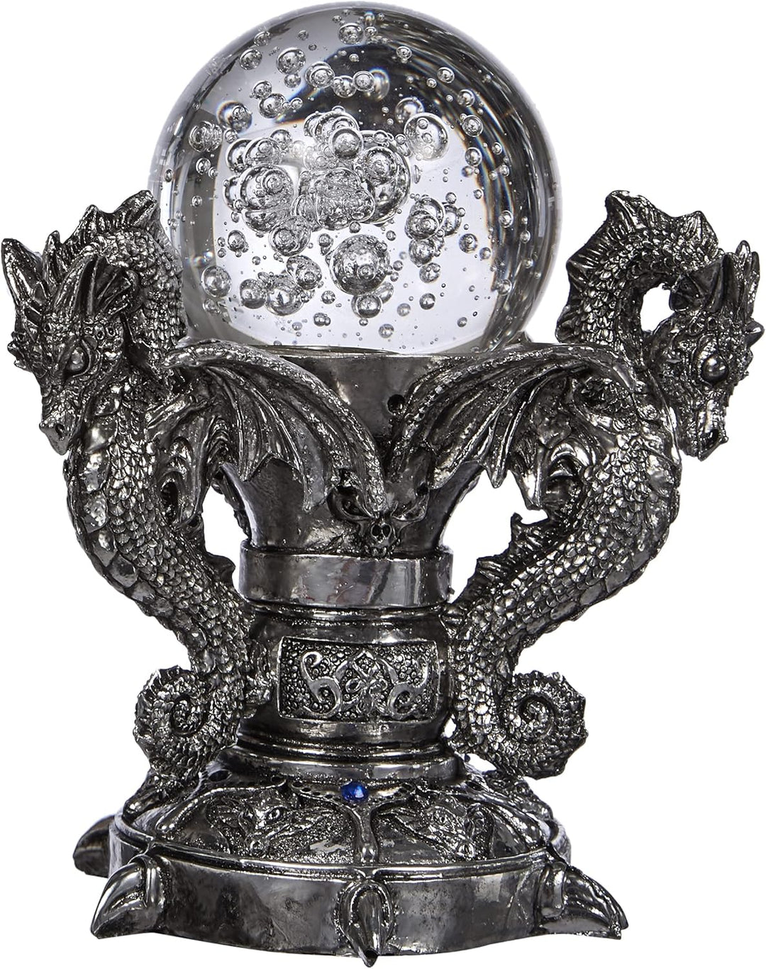 Design Toscano Drachen des Corfu Schlosses Gothic-Deko Statue, Polyresin und Glas, zweifarbig schwar