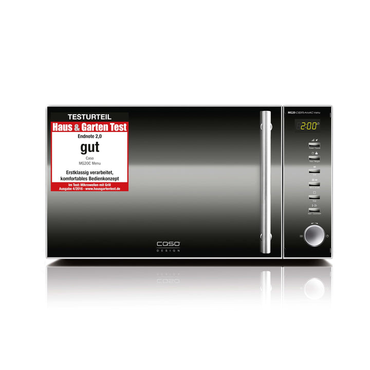 CASO | MG20 Ceramic menu 2-in-1 Mikrowelle mit Grill | Keramikboden und Grill-Rost für 2 Ebenen, 900