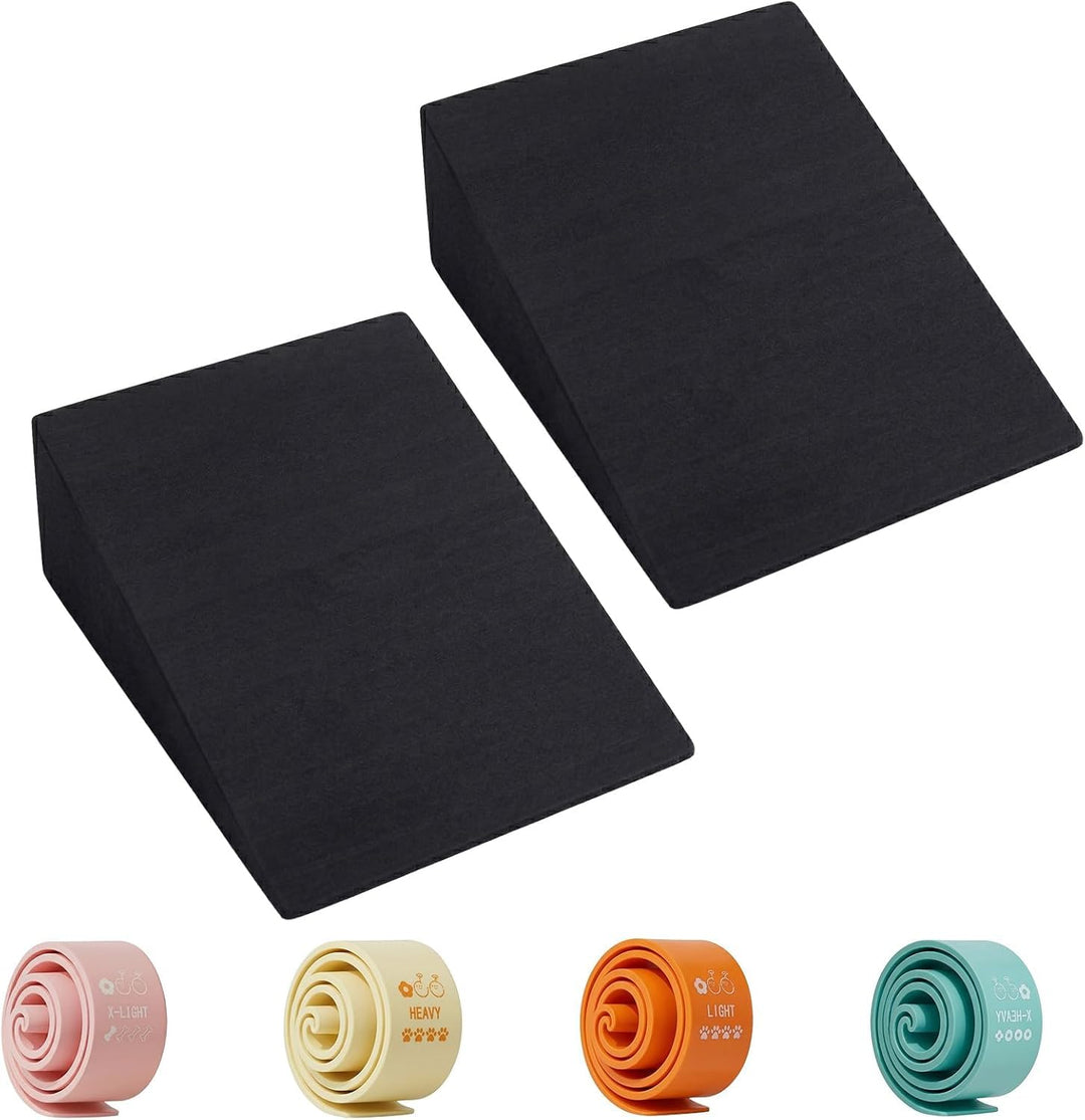 Yoga Block Wadendehner Set, Yogablock und Wadendehner Keil 23x15x6 cm EVA Kniebeugen Keil mit 4 Fitn