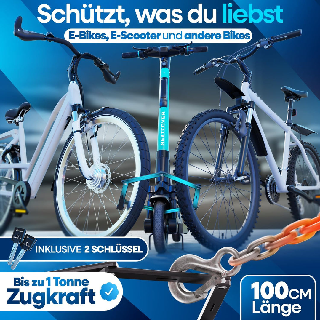 NEXTCOVER® Faltschloss Fahrrad FoldBasic 100cm - Das Original - mit SteelSecure-Technologie und 2 Sc