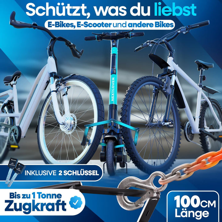 NEXTCOVER® Faltschloss Fahrrad FoldBasic 100cm - Das Original - mit SteelSecure-Technologie und 2 Sc