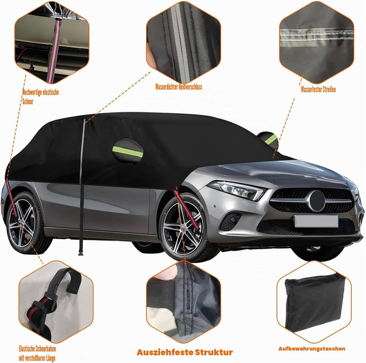 Halbgarage für Mercedes Benz A-Klasse 2012–2017, 420D Oxford wasserdichte Auto-Abdeckung, Allwetters