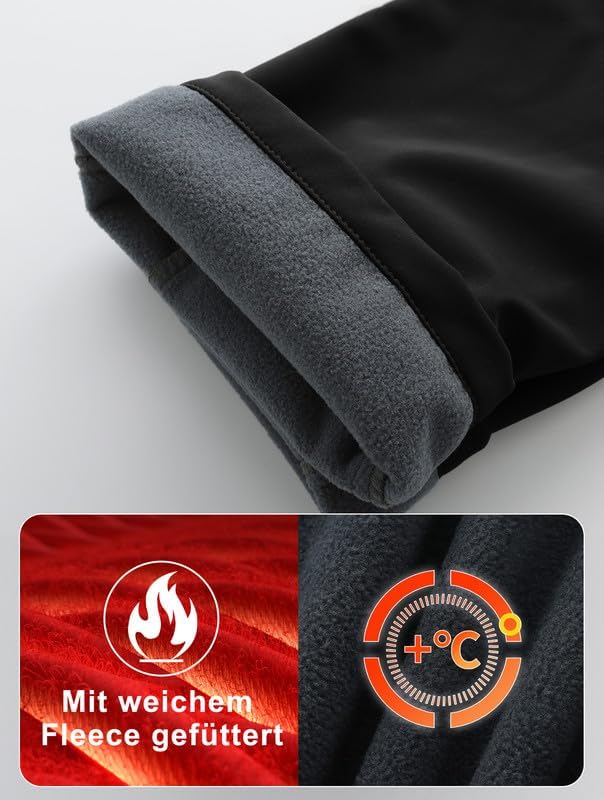 Zzkouine Kinder Softshellhose Schneehose Thermohose Hosen Jungen Mädchen Winterhose Outdoorhose Wand