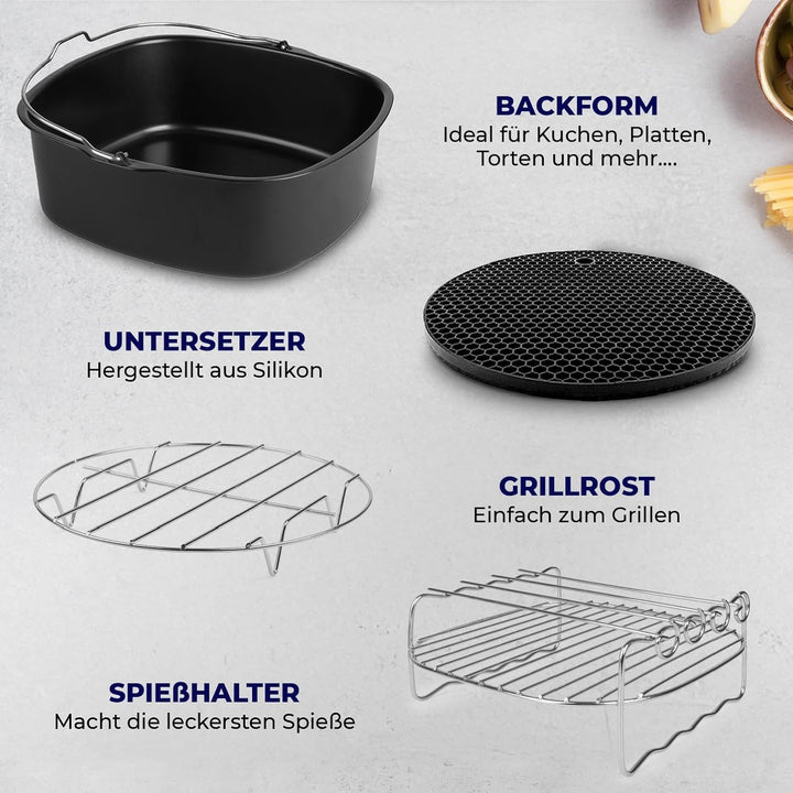 Fentic Airfryer zubehör – heissluftfritteuse zubehör – XL und XXL – Passend für Philips, COSORI, Pri