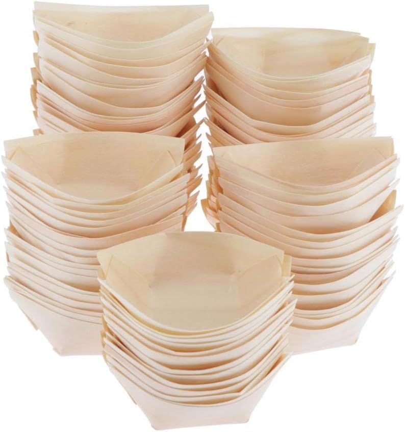 Schalen Teller 100 Set, Fingerfood Schälchen, Snack Schalen für Knabbereien, Tapas oder Sushi, plast