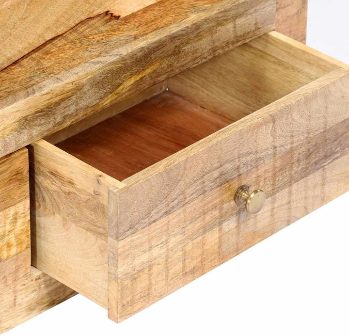 vidaXL Mangoholz Massiv TV Schrank mit 2 Schubladen 1 Fach TV Möbel Tisch Board Lowboard Fernsehtisc