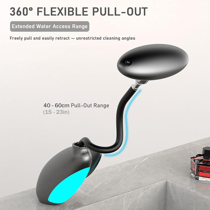 Wasserhahn Bad Ausziehbar mit Mehrfarbige Beleuchtung, 4 Modus, 360° Drehbar Ausziehbar, Keramikkart