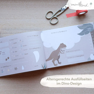 mintkind® „Meine Freunde“ Freundebuch Dino | für Junge und Mädchen | Freundschaftsbuch Kindergarten,