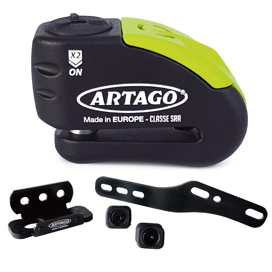 Artago 30X3 Pack Bremsscheibenschloss mit Alarm 120db Hohe Sicherheit + Halterung für Kawasaki Z900,