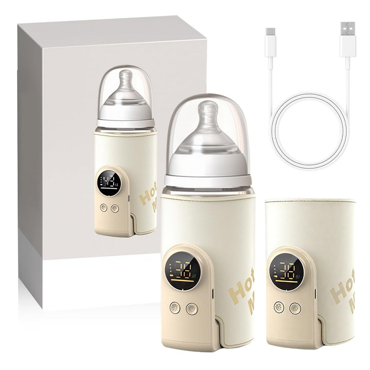 Flaschenwärmer Baby Unterwegs, Tragbarer Baby Flaschenwärmer mit LCD-Display 8000mAh Milchwärmer Bab