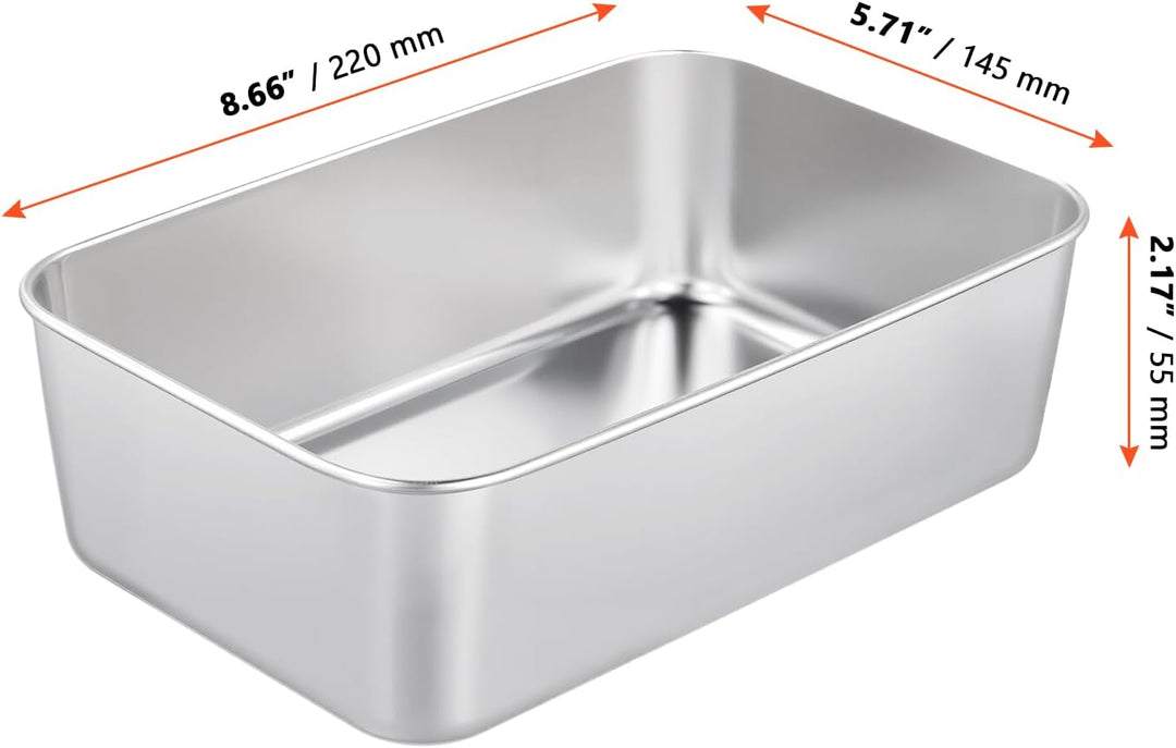 SINJEUN 4er Set Kastenform Edelstahl, 22 x 14,5 x 5,5 cm Rechteckig Edelstahl Brotbackform Kasten, T