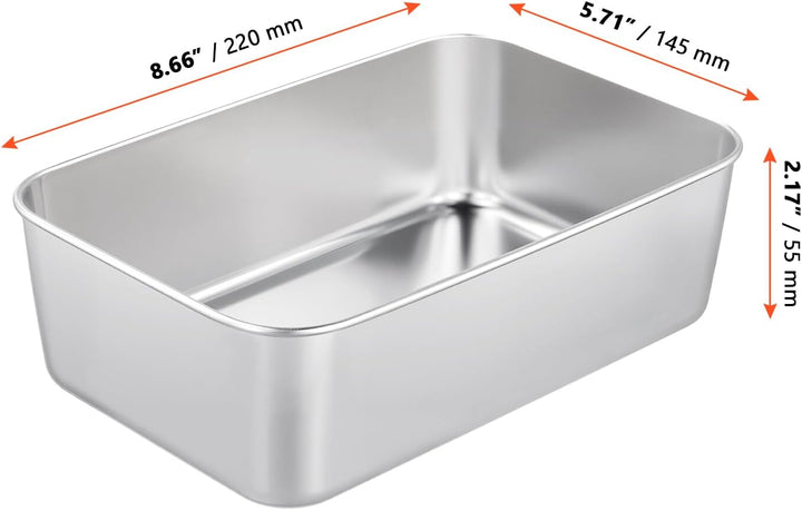 SINJEUN 4er Set Kastenform Edelstahl, 22 x 14,5 x 5,5 cm Rechteckig Edelstahl Brotbackform Kasten, T