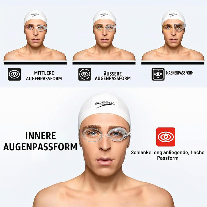 Speedo Vanquisher 2.0 Mirrored Swim-Swimming Racing Goggles-Silver Anti-Fog New