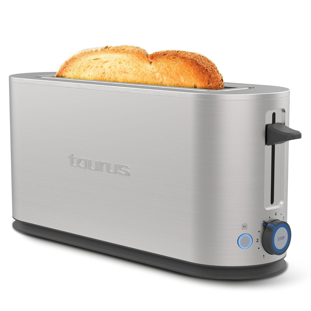 Taurus - Toaster Mytoast Legend 1000W | Edelstahlgehäuse | Extra grosser Schlitz 260x42 mm | 7 Bräun