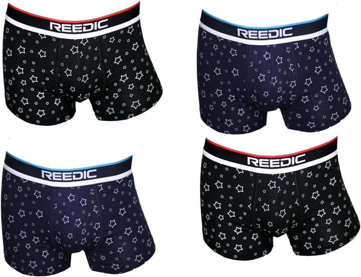 Herren Boxershorts Baumwolle mit Sternen-Motiv im 4er Pack XL Je 4x Surprise Color Mix, XL Je 4x Sur
