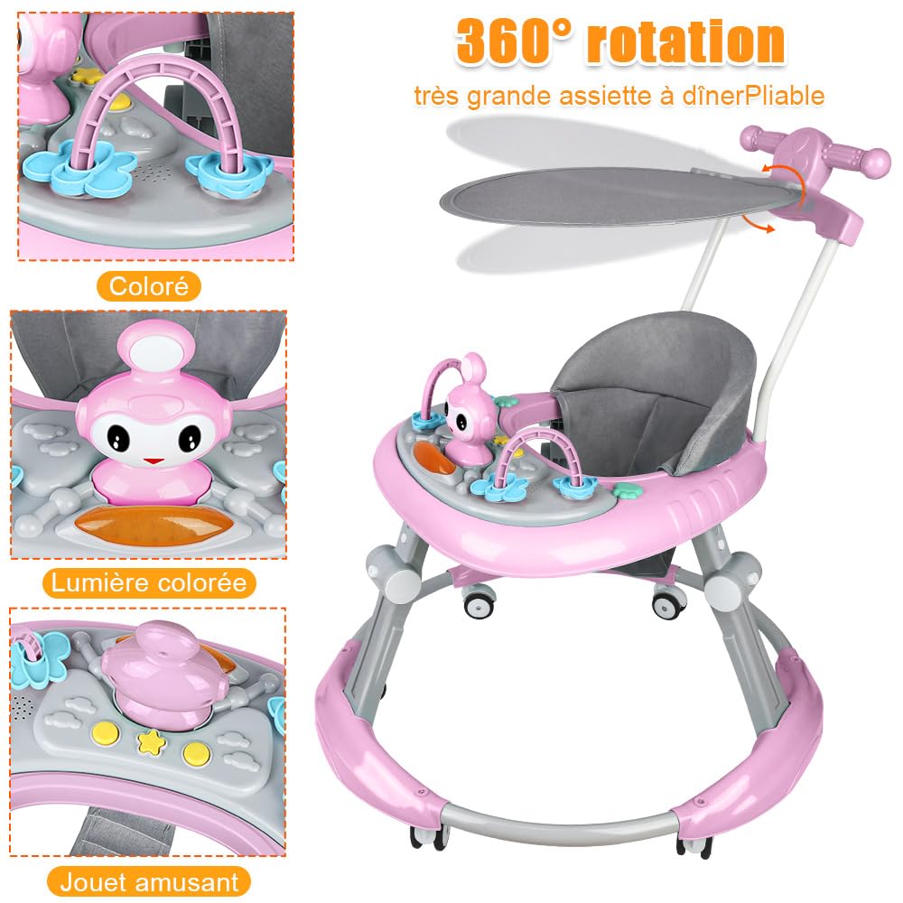 Lauflernhilfe für Babys, Jungen, Mädchen, mitwachsend, 5-in-1, Lauflernhilfe für Babys, faltbar, Räd