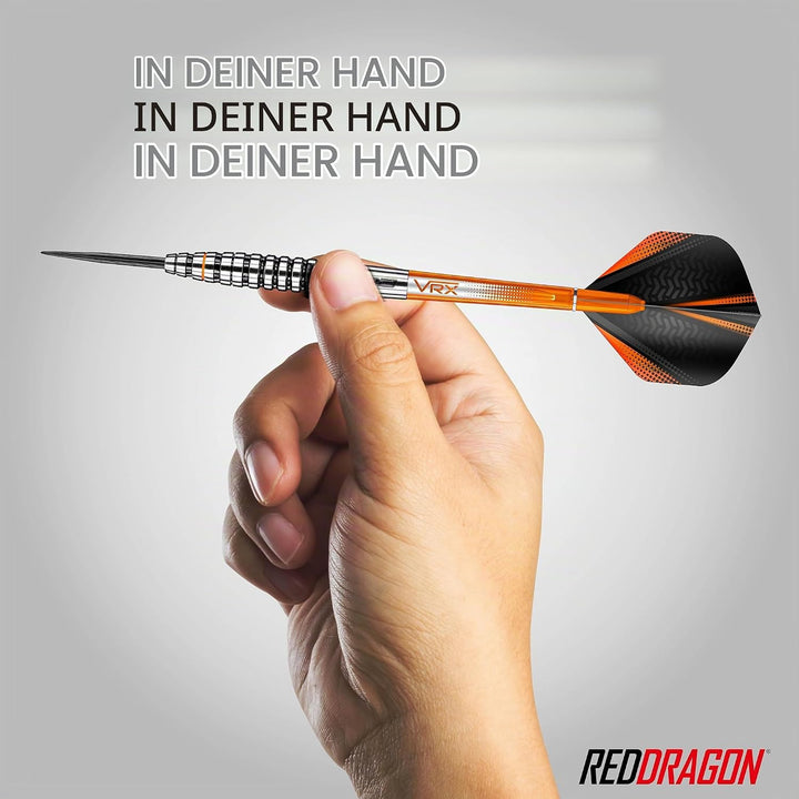 RED DRAGON Amberjack Series Steel Profi Dartpfeile Steeldarts Set mit Flights und Schäfte 25.0 Gramm